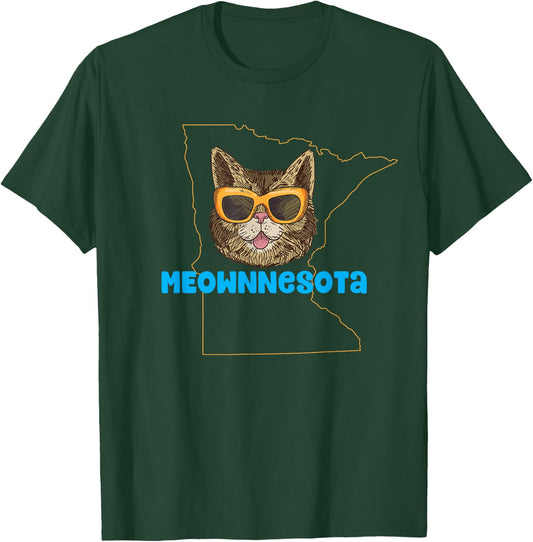 Meownnesota (Minnesota) - Funny City State Cat Pun T-Shirt - T-Shirt | Forest