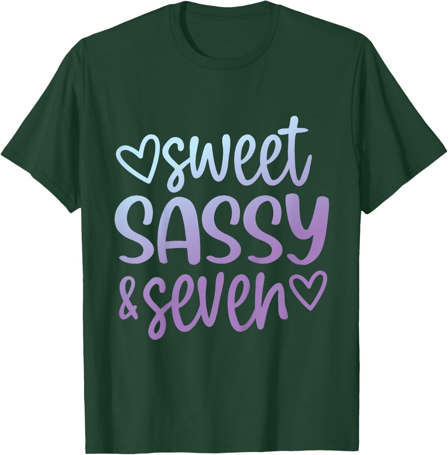 Tie Dye Sweet Sassy and Seven 7th Birthday Girls 7 Years Old T-Shirt - T-Shirt | Forest