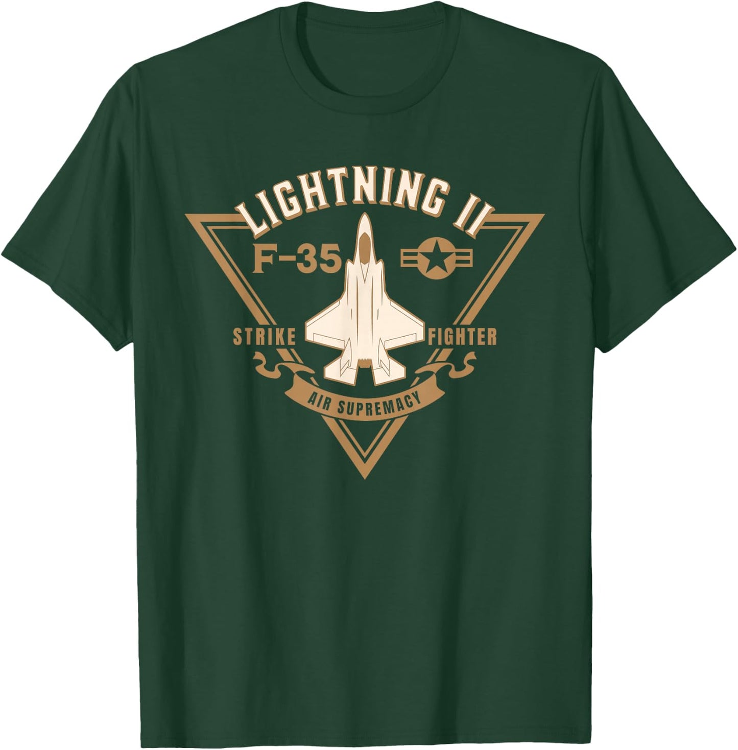F 35 Jet Fighter Military Aircraft Design T-Shirt - T-Shirt | Forest