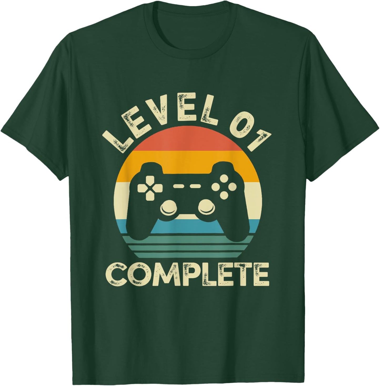 Vintage Level 01 Complete 1st Birthday 1 Year Old Video Game T-Shirt - T-Shirt | Forest
