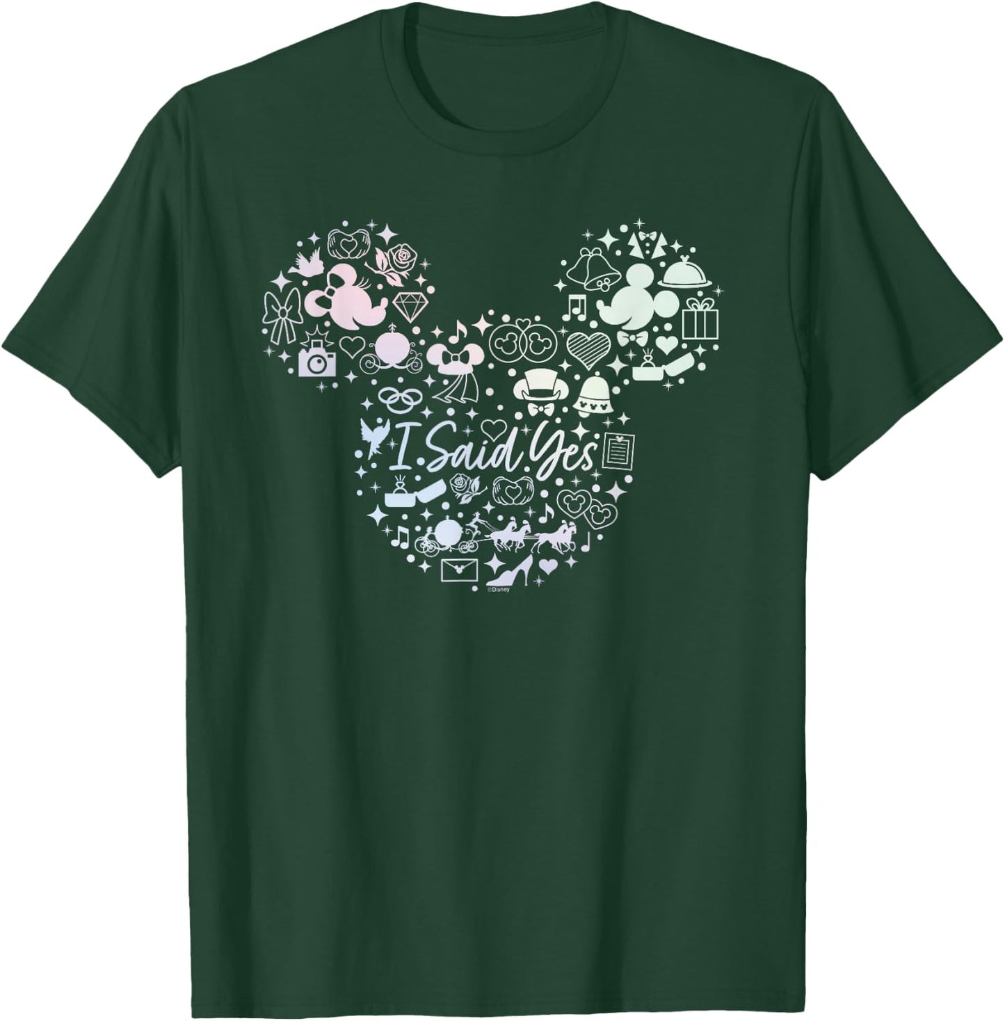 Disney I Said Yes Engagement Proposal Mickey Head Icon T-Shirt - T-Shirt | Forest