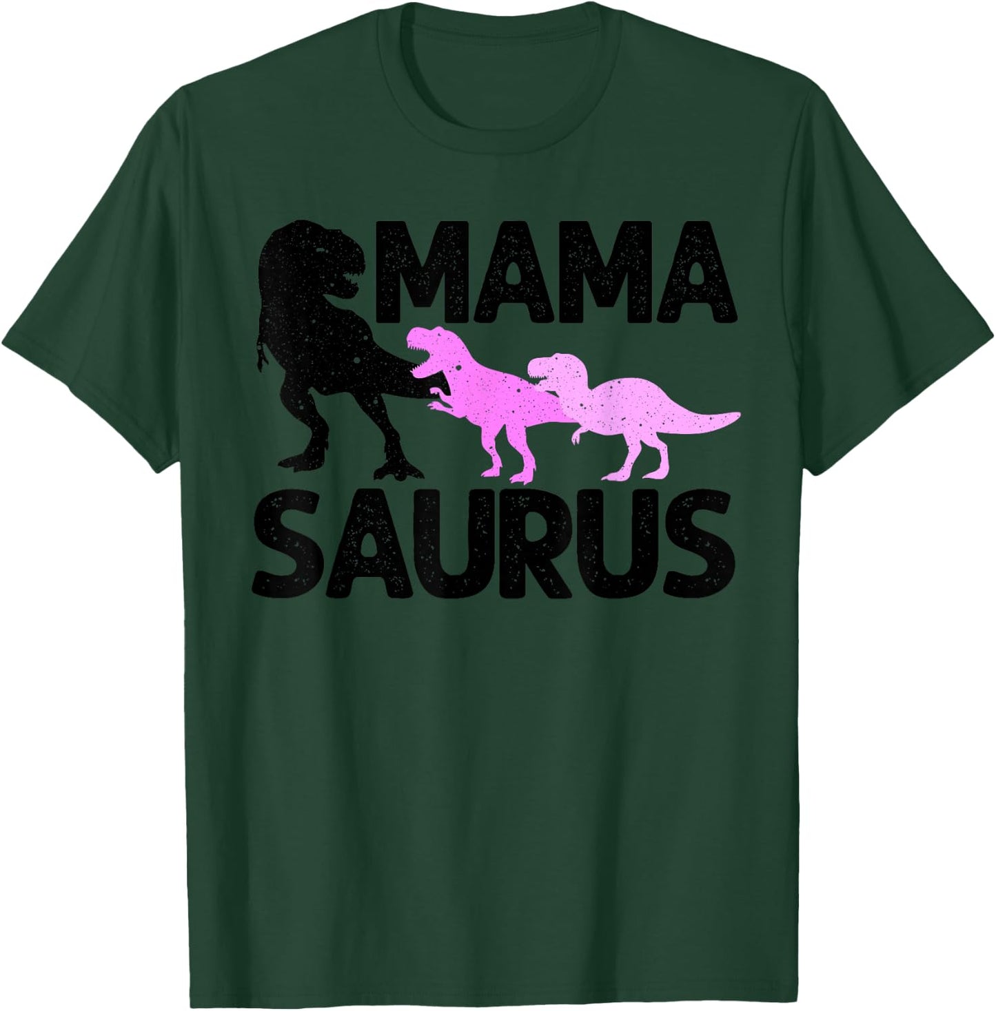 Funny Mama Saurus Gift Mommy Dinosaur Mom Of Twins Women T-Shirt - T-Shirt | Forest