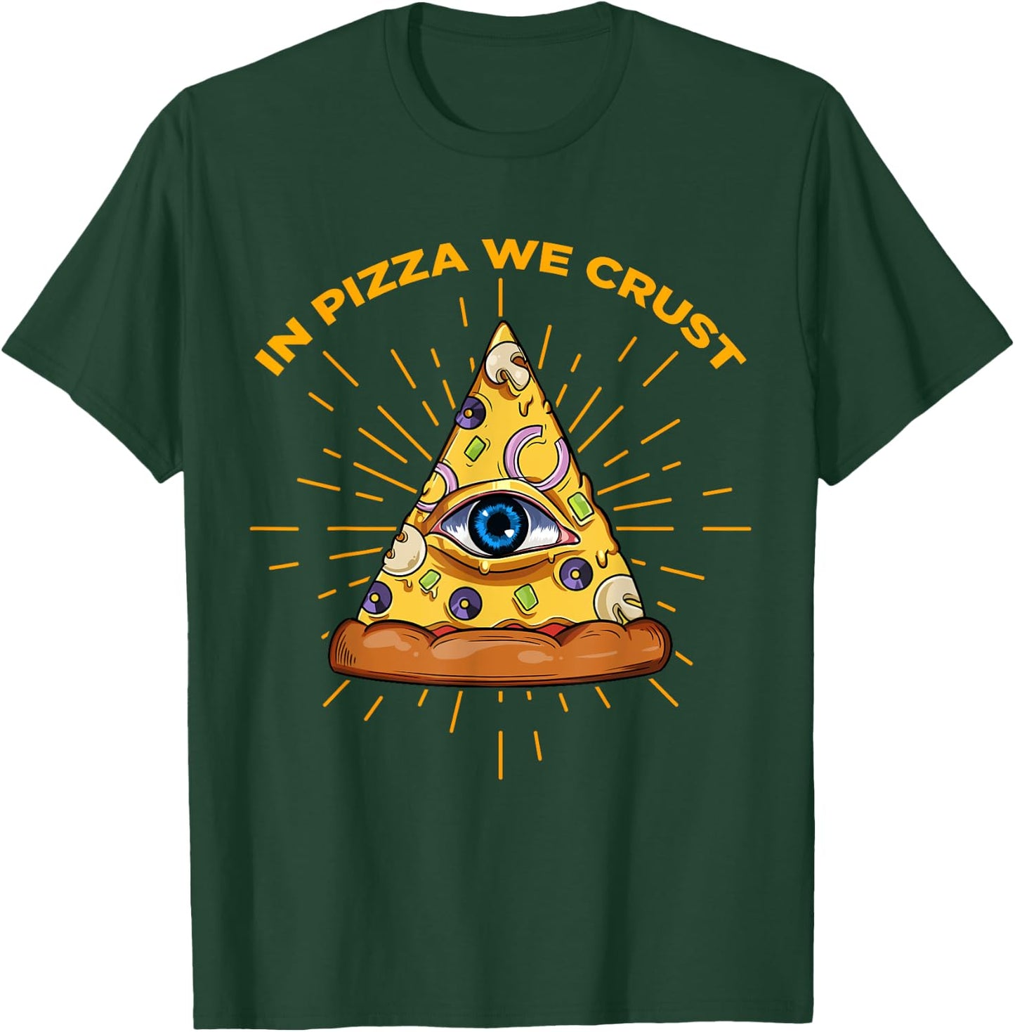 Freemasonry Pizza Vegan Illuminati All-Seeing Eye Food Lover T-Shirt - T-Shirt | Forest