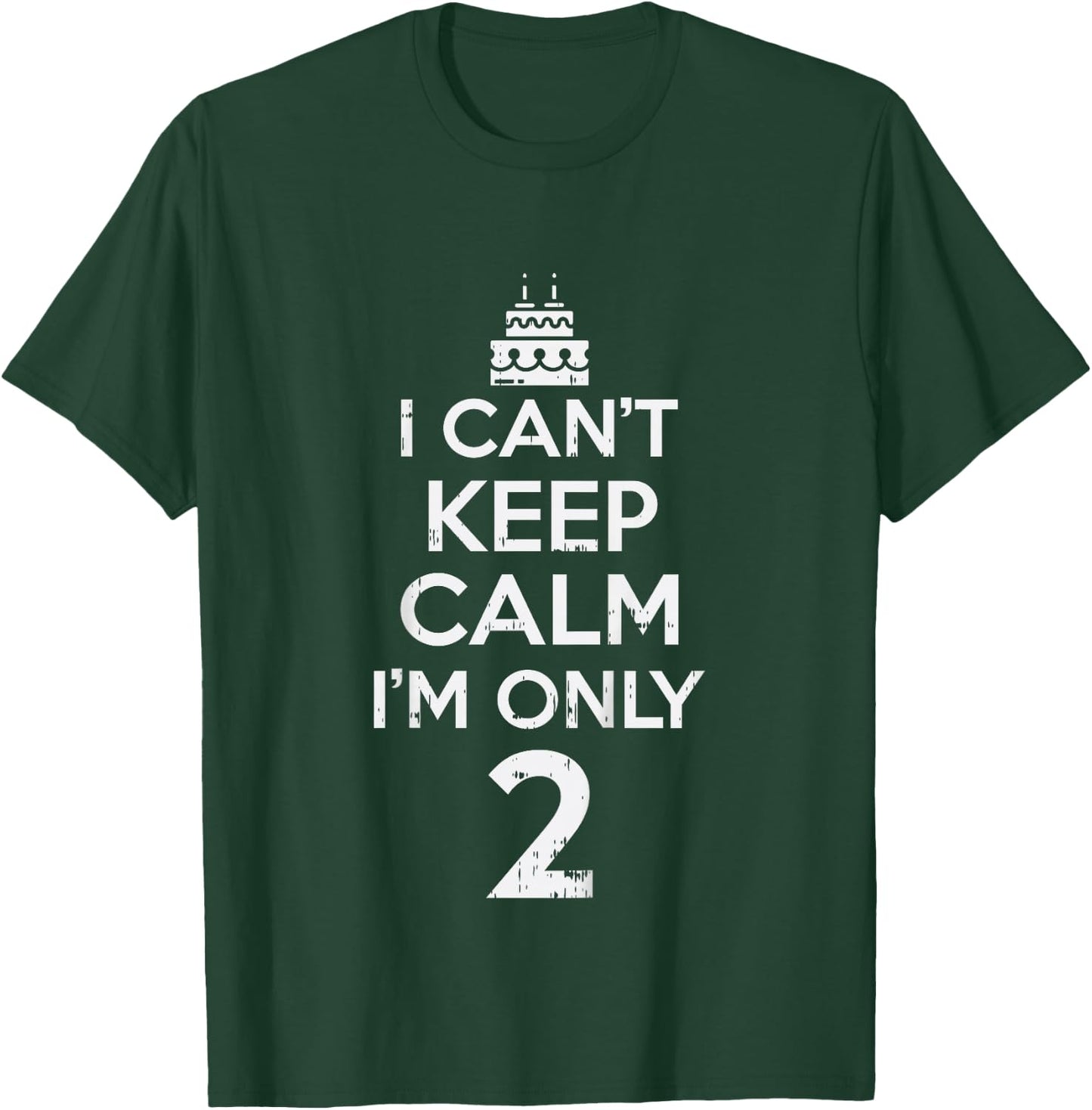 Cant Keep Calm Only 2 Funny Second 2nd Birthday Party Gift T-Shirt - T-Shirt | Forest