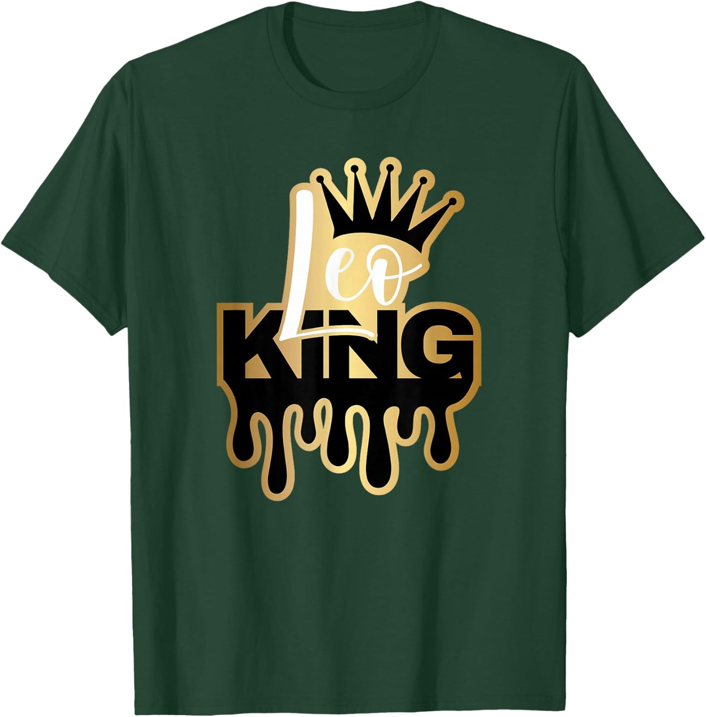 Dripping Leo King Zodiac T-Shirt - T-Shirt | Forest