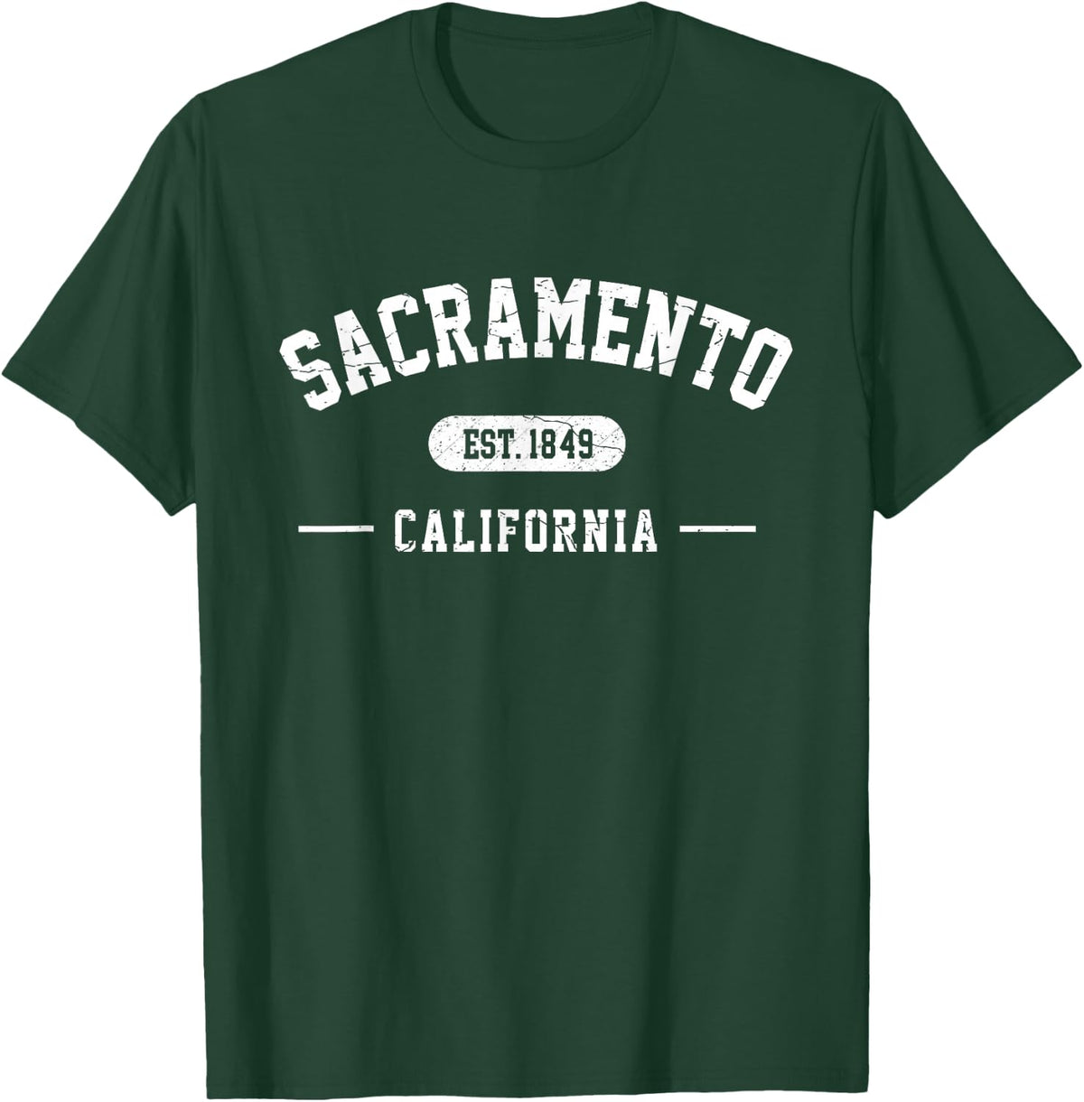Sacramento California Est 1849 Vintage Retro Athletic Style T-Shirt - T-Shirt | Forest