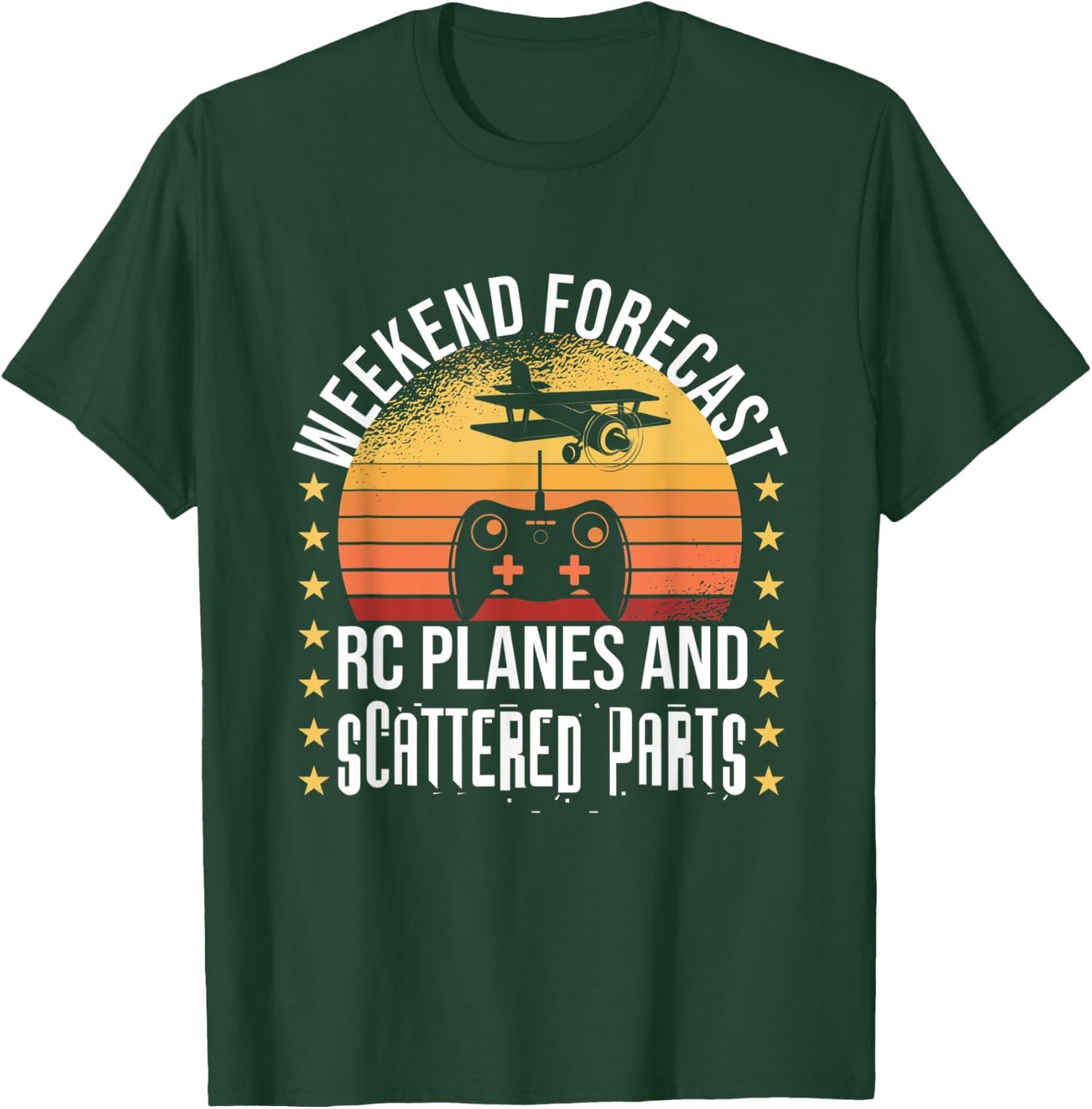 Weekend Forecast RC Planes And Scattered Parts RC Lover T-Shirt - T-Shirt | Forest