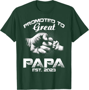 Promoted To Great Papa Est 2023 T-Shirt - T-Shirt | Forest