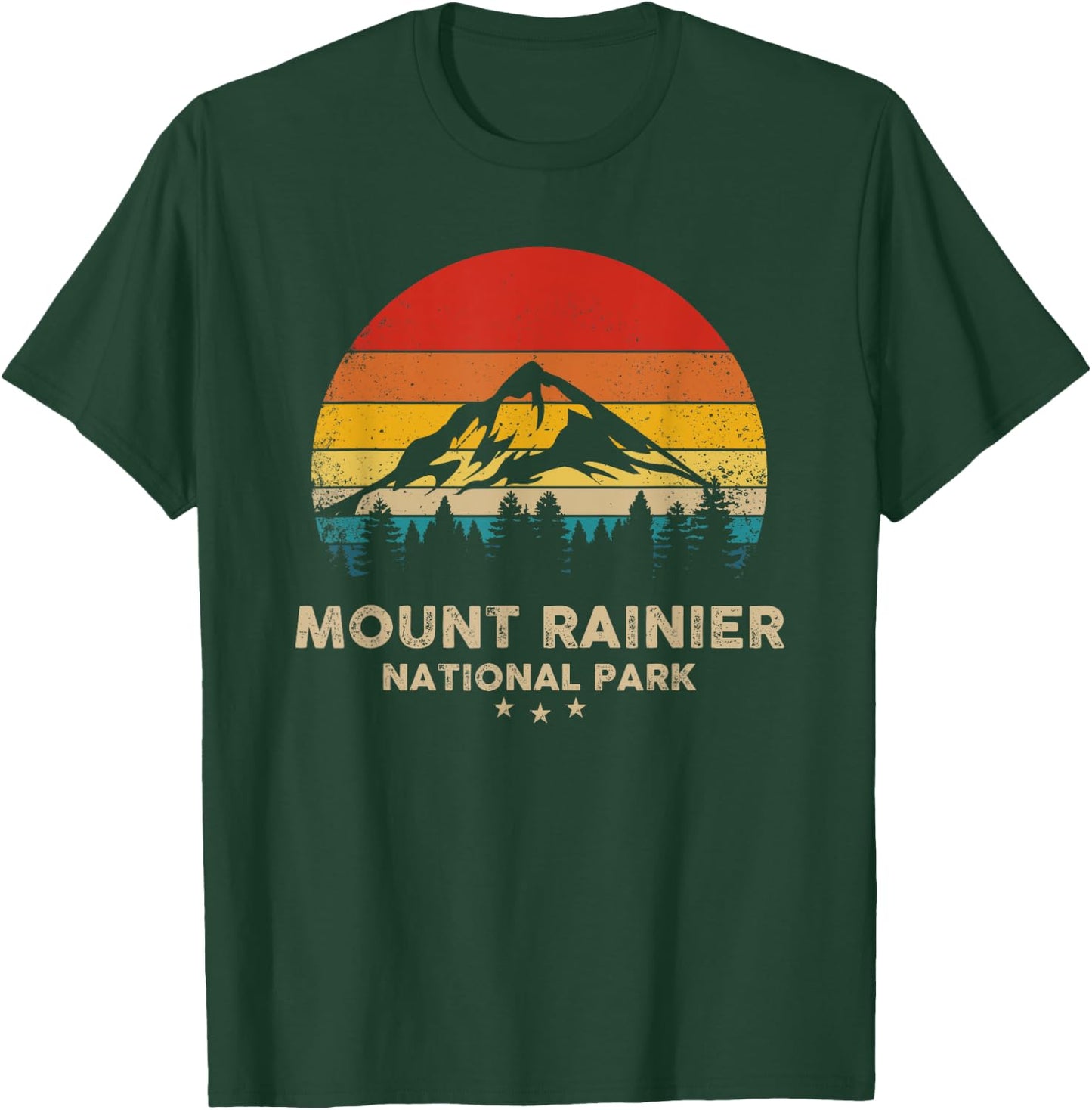 Mount Rainier - National Park Retro Souvenir T-Shirt - T-Shirt | Forest