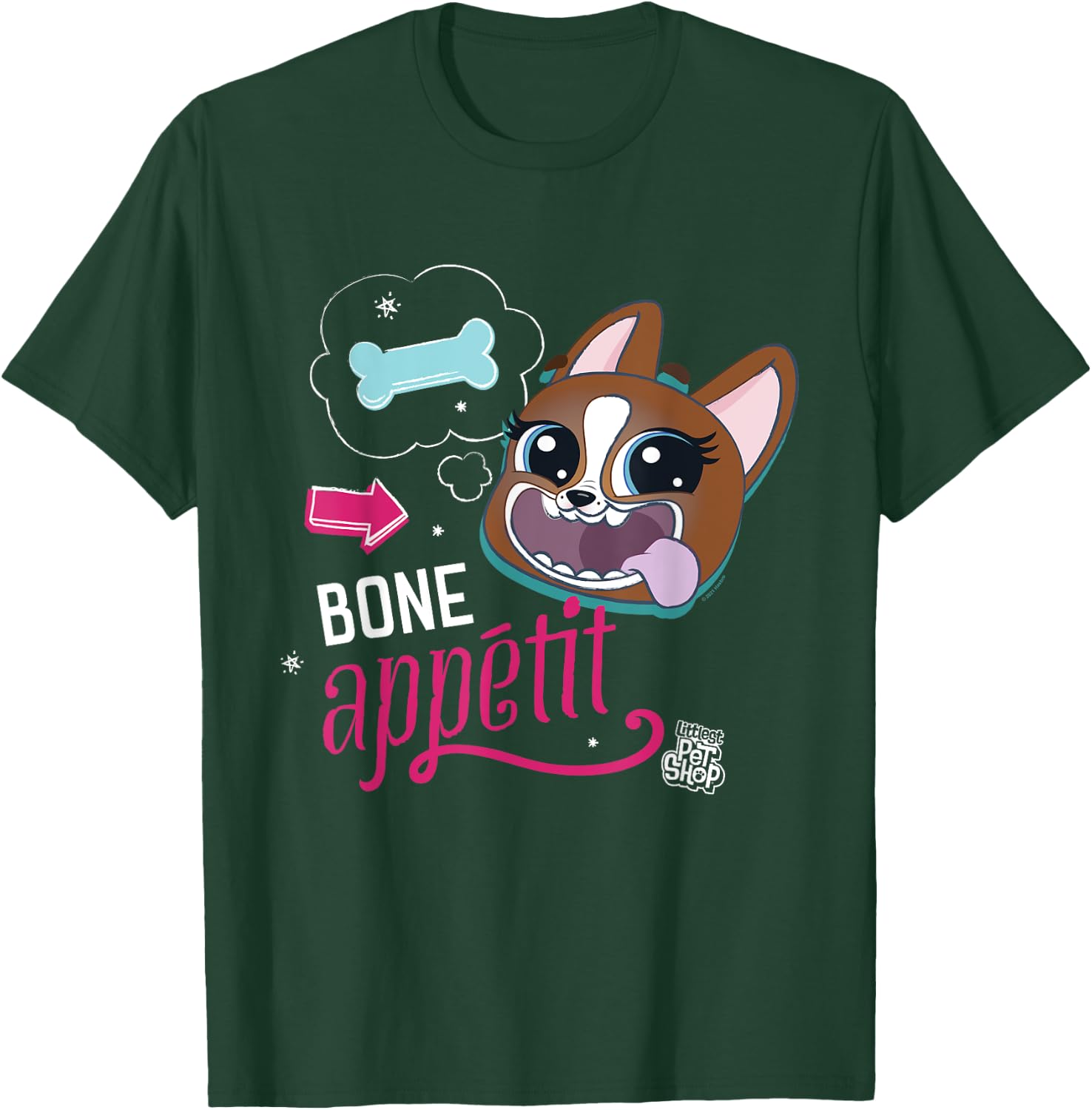 Littlest Pet Shop Dog Bone Appetit Women Girls Kids T-Shirt - T-Shirt | Forest