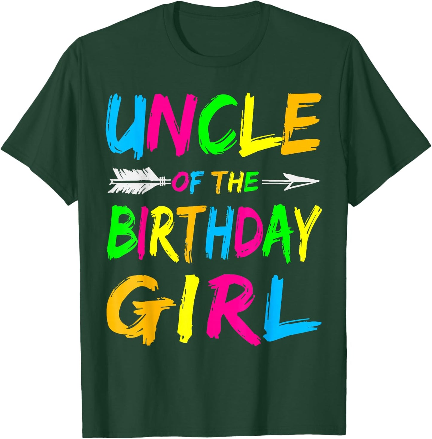 Uncle of the Birthday Girl Retro 80's Party Shirt T-Shirt - T-Shirt | Forest