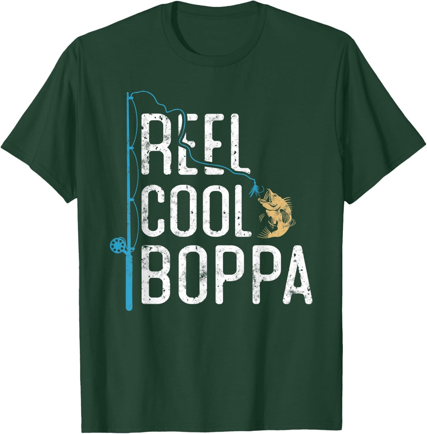 Reel Cool Boppa vintage funny fishing rod Gift Boppa T-Shirt - T-Shirt | Forest