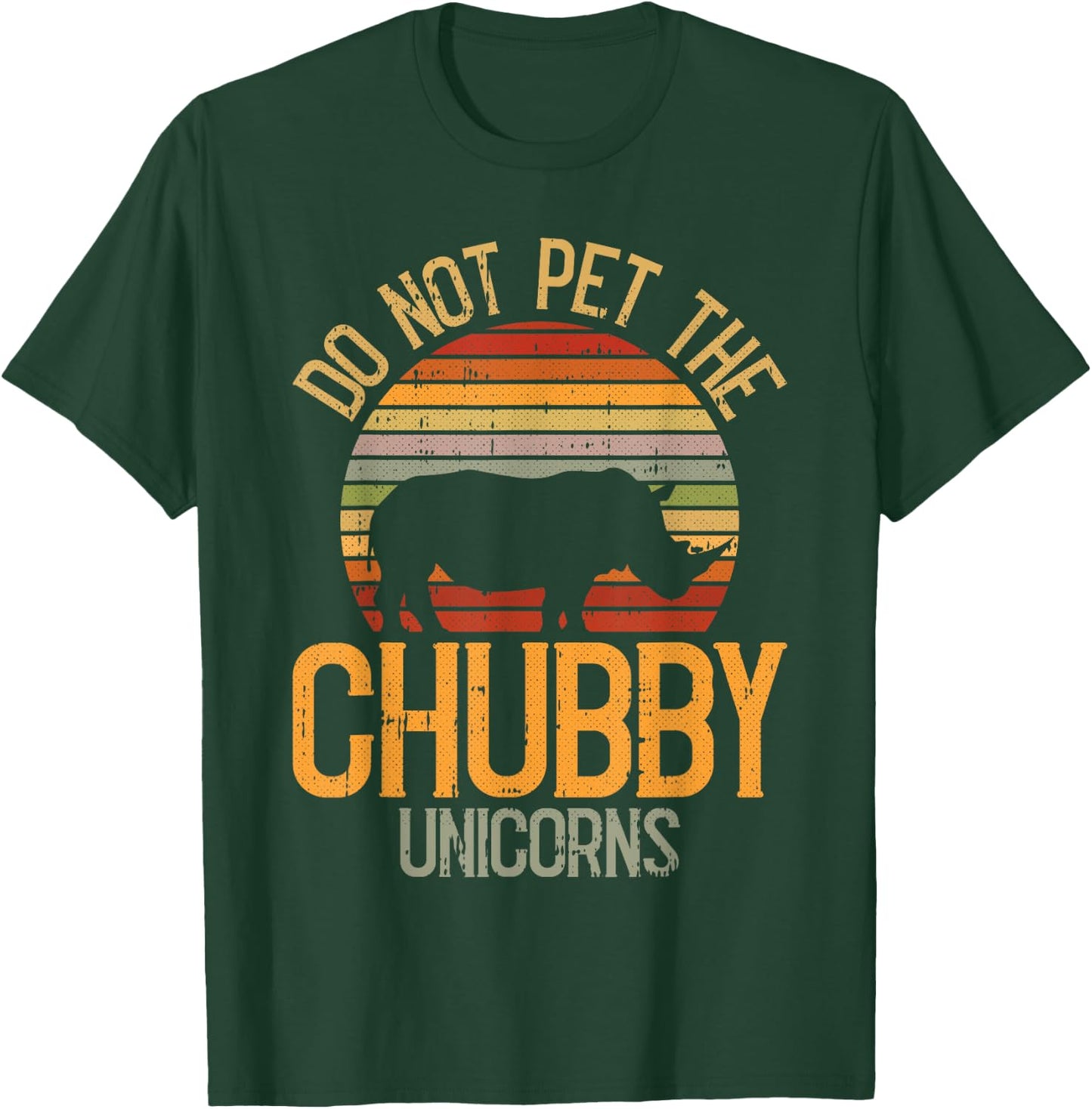 Do Not Pet The Chubby Unicorn Lazy Halloween Costume Rhino T-Shirt - T-Shirt | Forest