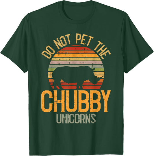 Do Not Pet The Chubby Unicorn Lazy Halloween Costume Rhino T-Shirt - T-Shirt | Forest