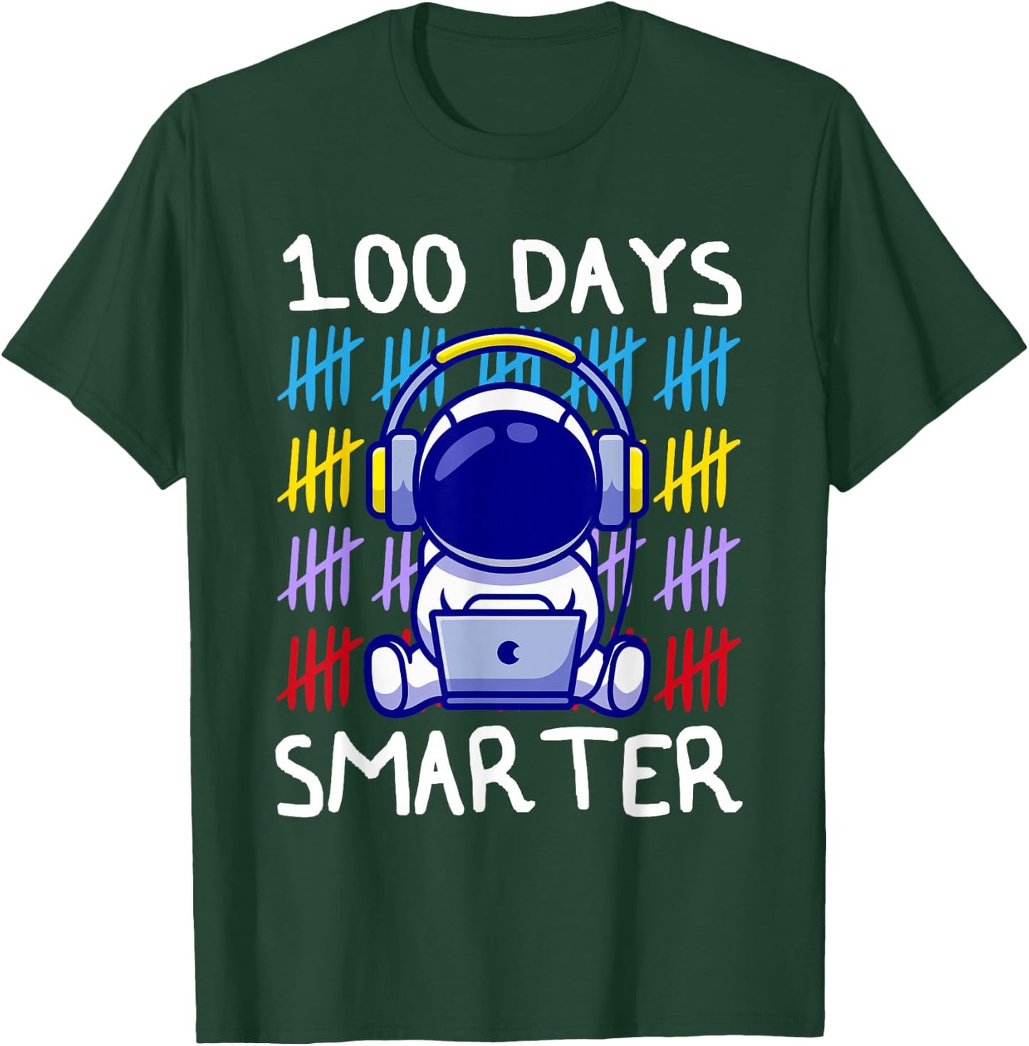 100 Day Smarter shirt 100 Day Online school Astronaut Lovers T-Shirt - T-Shirt | Forest