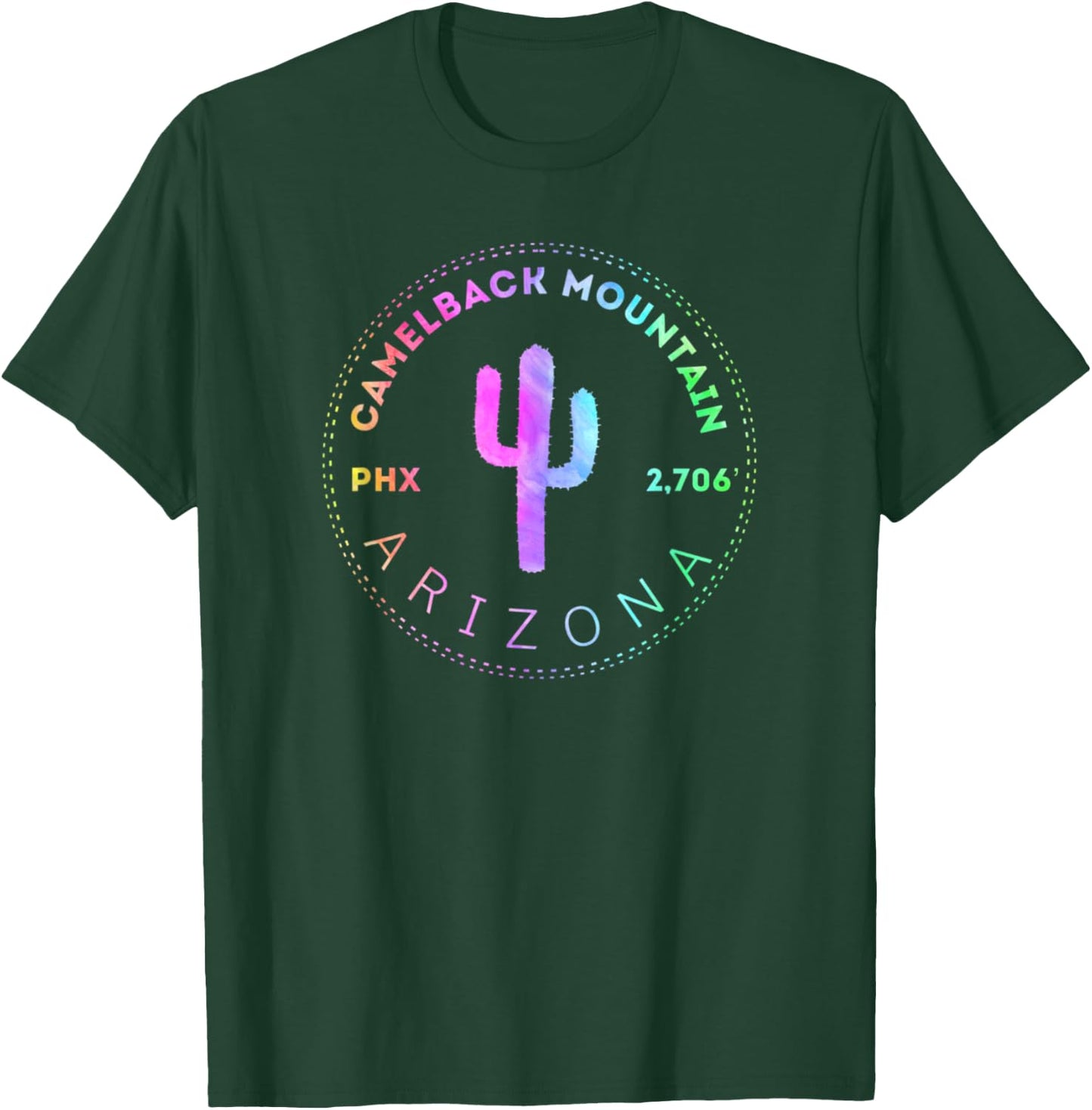 Camelback Mountain - Phoenix Arizona Climbing Hiking Tie Dye T-Shirt - T-Shirt | Forest