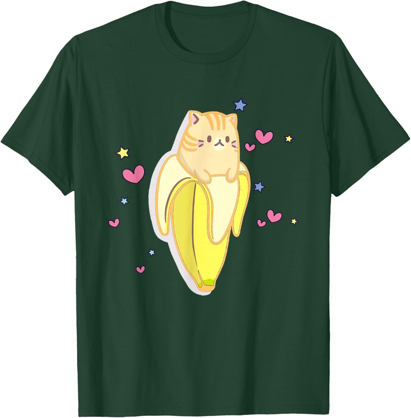 Bananya Banana Funny Cat Cute Kawaii Kitten T-Shirt - T-Shirt | Forest