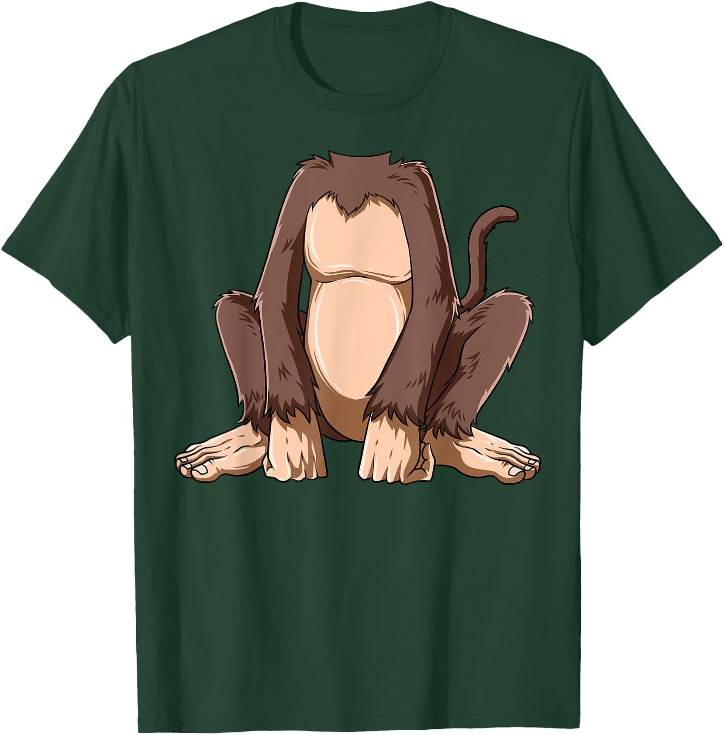 Easy Monkey Costume Monkey Body Headless Monkey Costume T-Shirt - T-Shirt | Forest