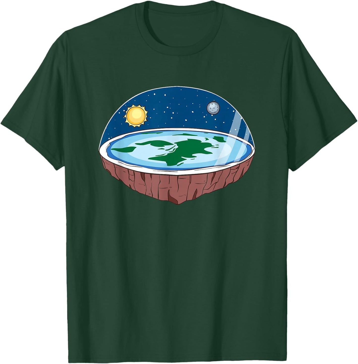 Flat Earth Ice Wall Shirt Flat Theory Society T-Shirt - T-Shirt | Forest