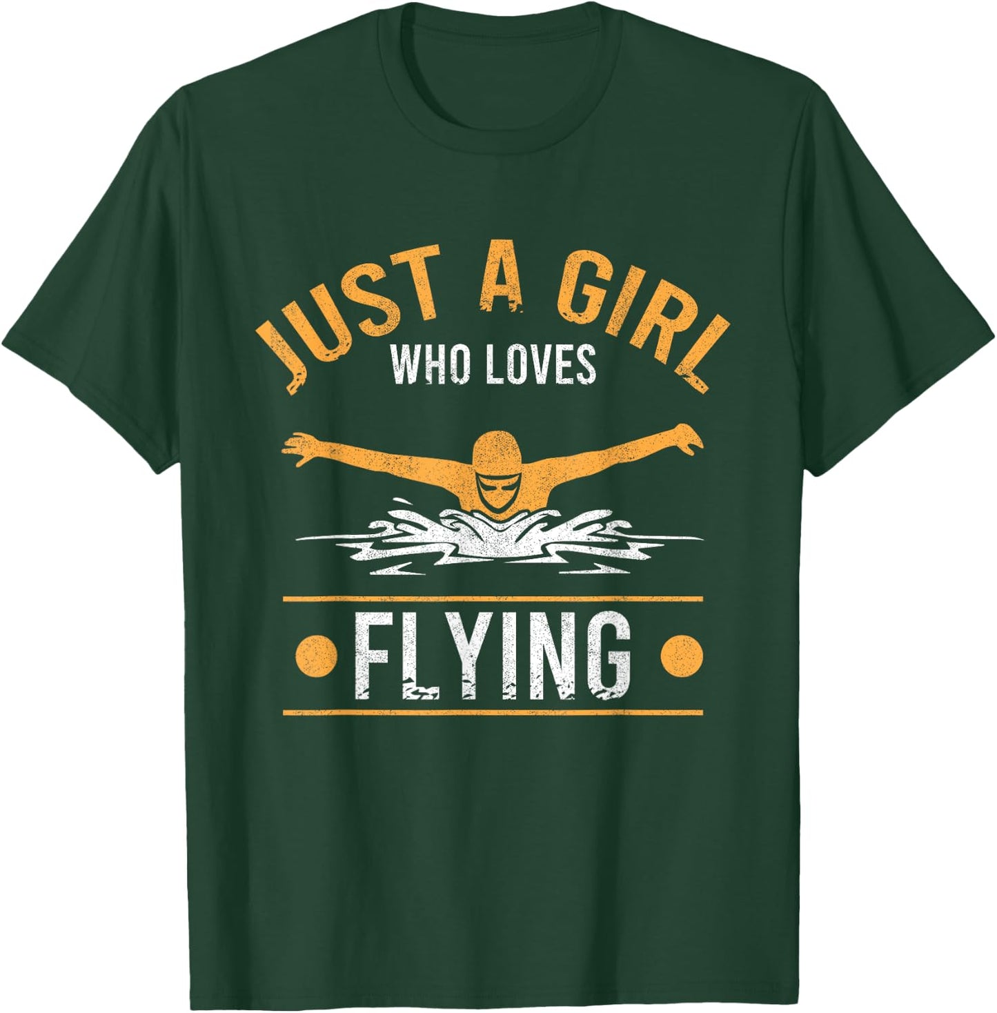 Just A Girl Who Loves Flying Swimmer Swim Women Swimming T-Shirt - T-Shirt | Forest