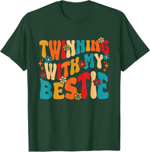 Spirit Week Twinning with My Bestie Matching Twins T-Shirt - T-Shirt | Forest