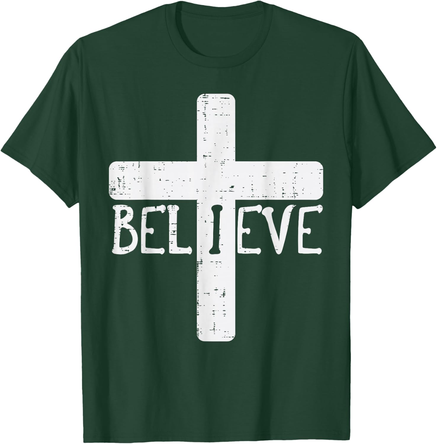 I Believe Cross God Jesus Faith Christian Men Women Kids T-Shirt - T-Shirt | Forest