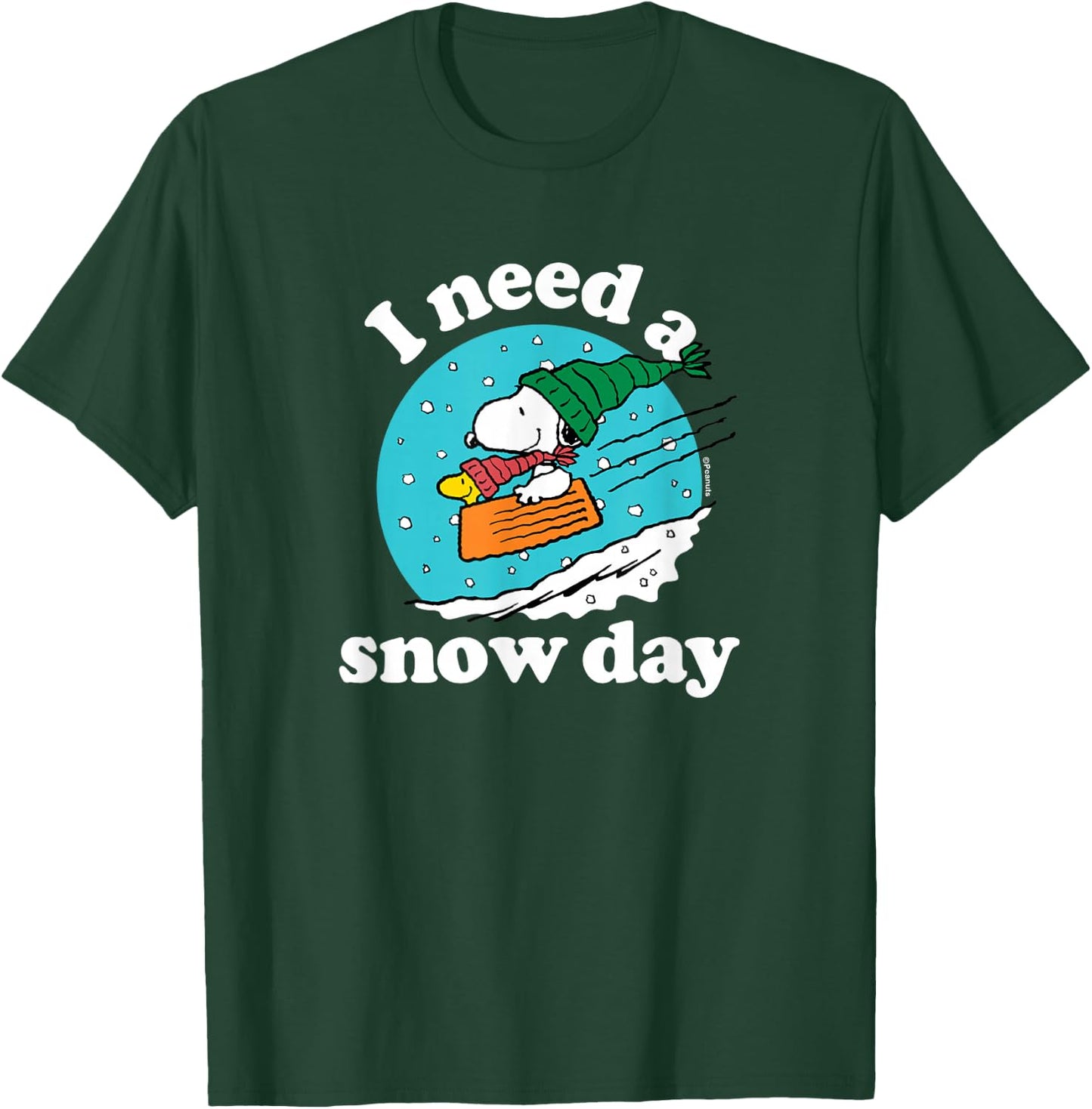 Peanuts - Christmas Snoopy - I Need A Snow Day T-Shirt - T-Shirt | Forest