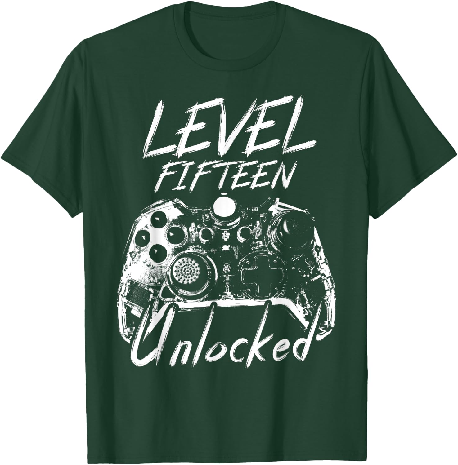 Level 15 Unlocked 15 Year Old 15th Birthday T-Shirt - T-Shirt | Forest