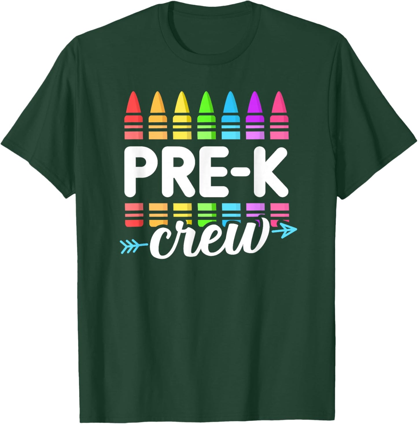 Pre-K Crew Teacher Team Squad Hello Back School Graduation T-Shirt - T-Shirt | Forest