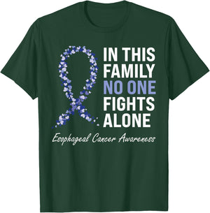 Esophageal Cancer Awareness Gifts Co. Purple Periwinkle Ribbon Cancer Awareness - Black, Short Sleeve, , Classic Fit, Pull On, Small T-Shirt - T-Shirt | Forest