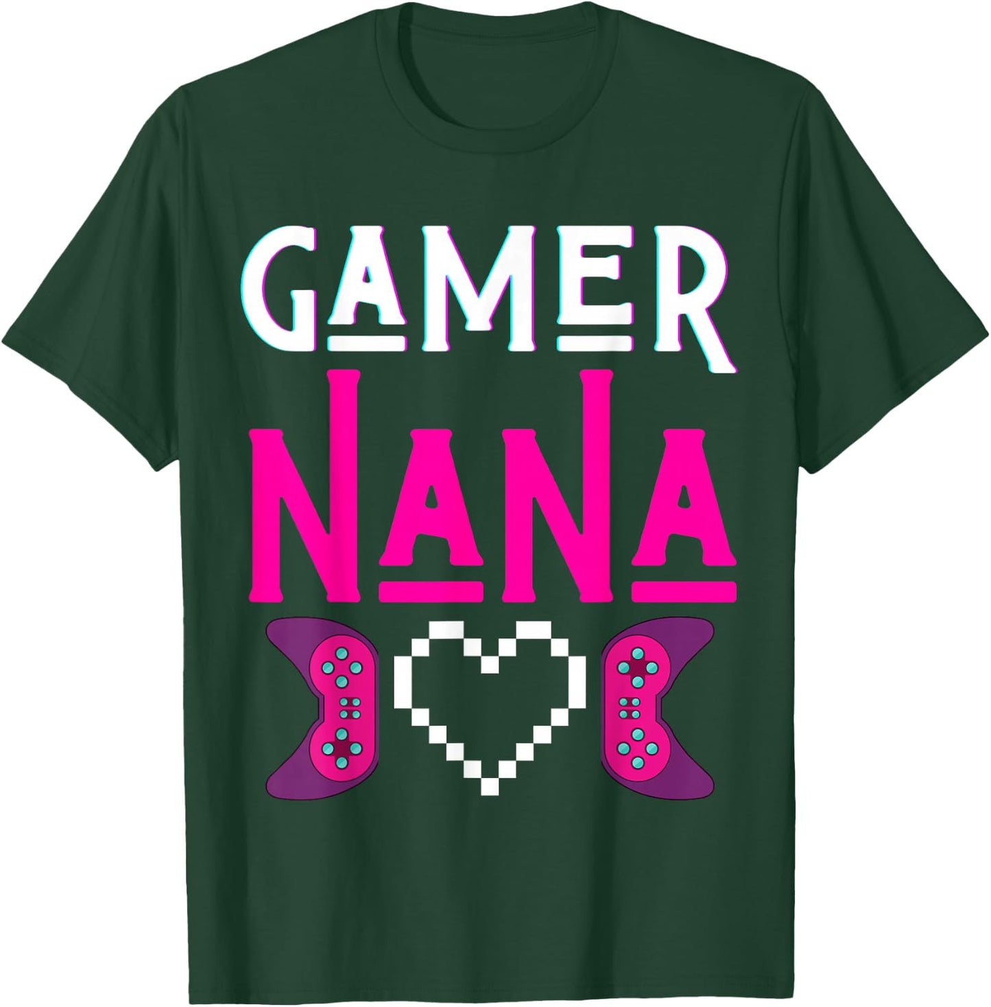 Gamer Nana Grandma Plays Video Game Funny Mimi Gaming Women T-Shirt - T-Shirt | Forest