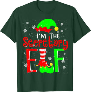 I'm The Secretary ELF Funny Christmas Elf Matching Family T-Shirt - T-Shirt | Forest