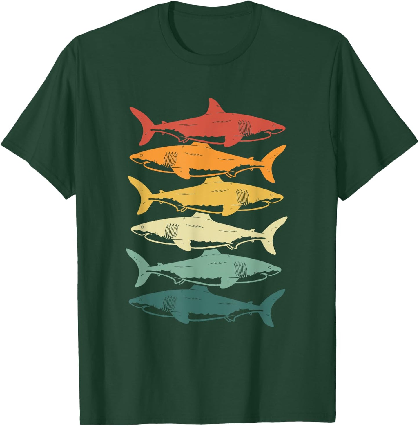 Retro Sharks For Shark Lover T-Shirt - T-Shirt | Forest