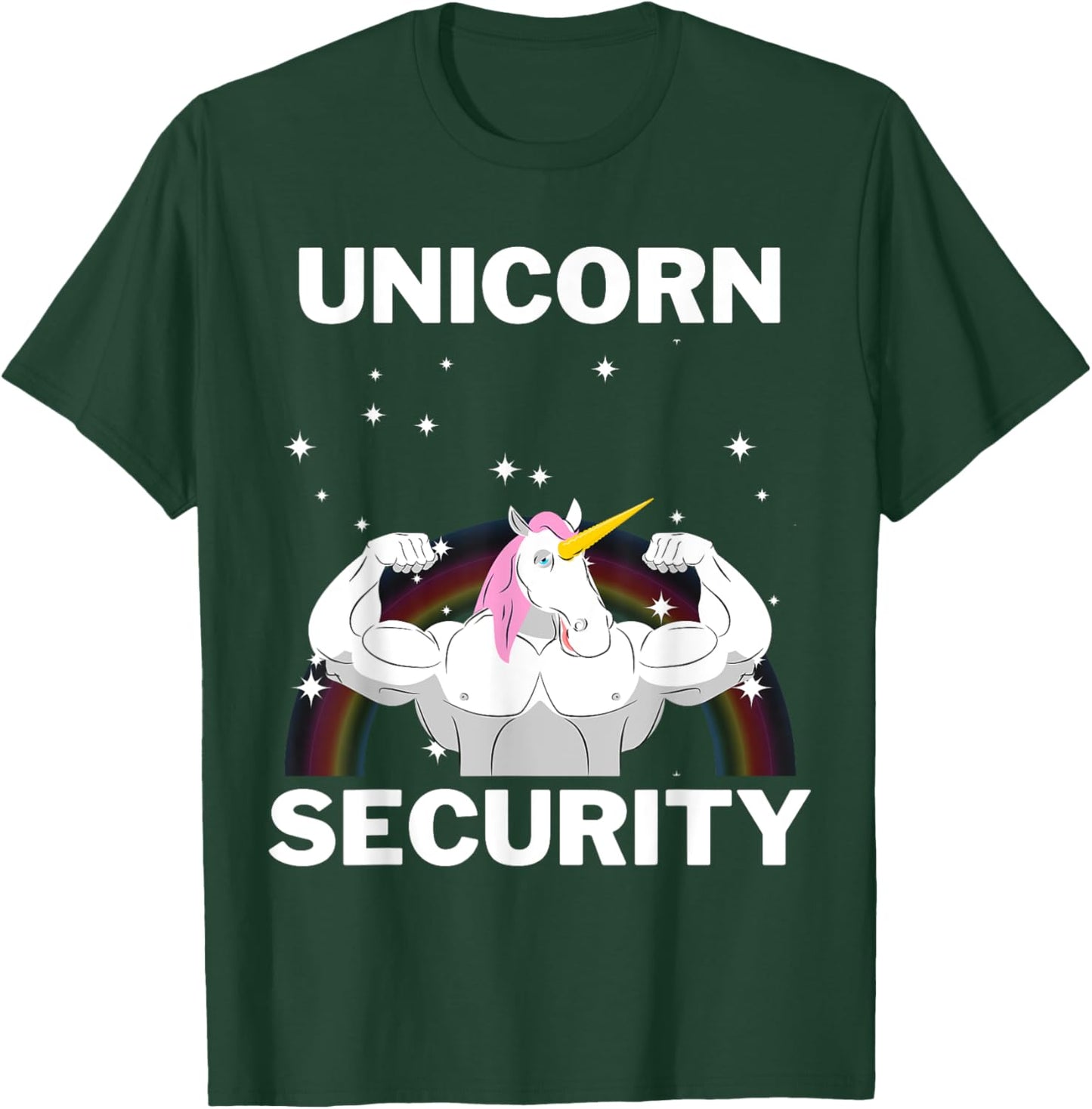 Unicorn Security Funny Gift Buff Strong T-Shirt - T-Shirt | Forest
