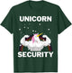Unicorn Security Funny Gift Buff Strong T-Shirt - T-Shirt | Forest