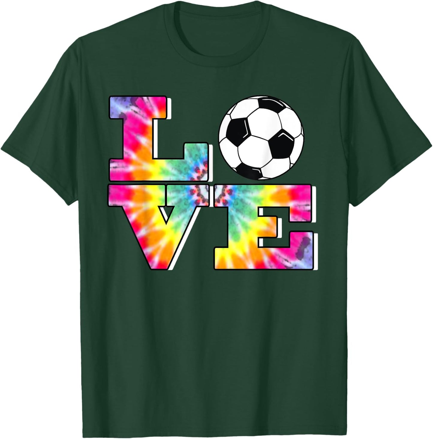 Soccer Tie Dye LOVE Multi Color Teen Girls T-Shirt - T-Shirt | Forest