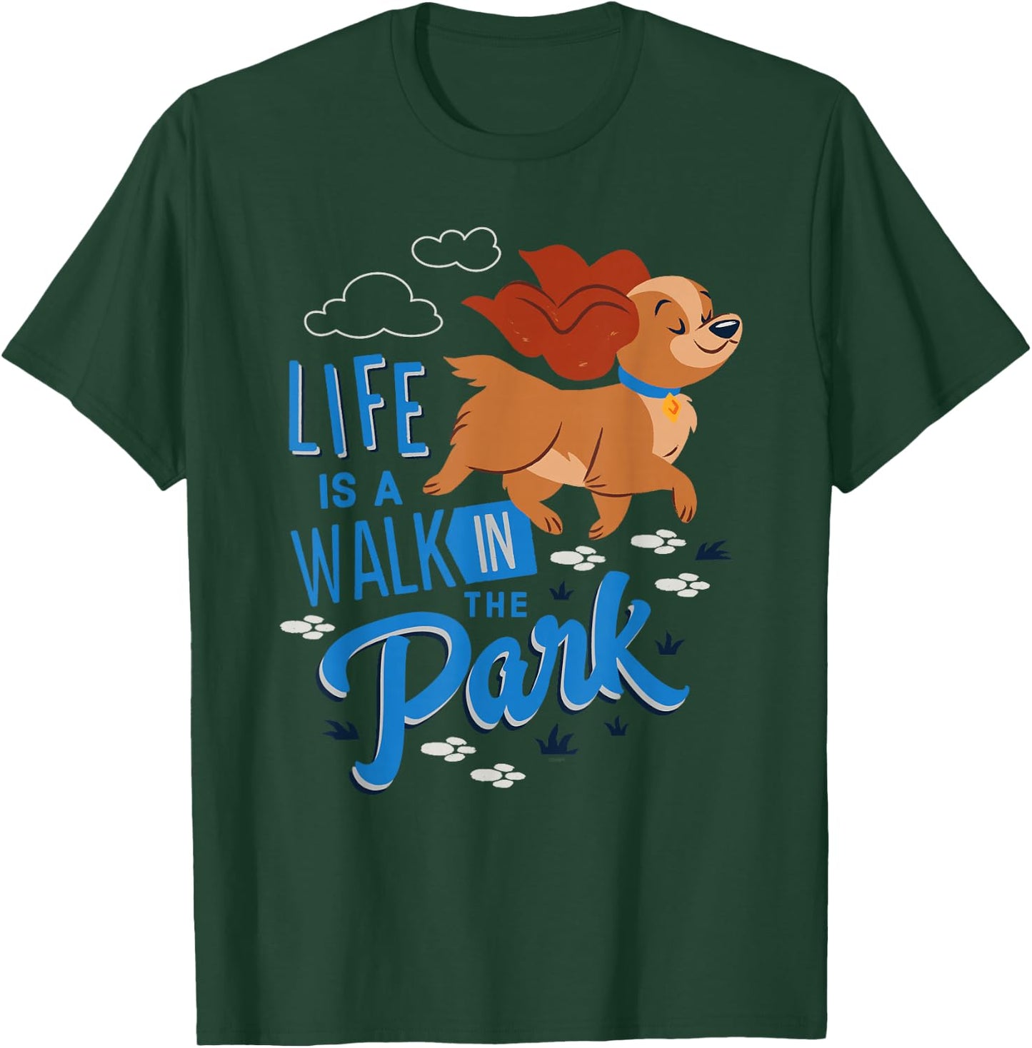 Disney Dogs Lady Life is a Walk in the Park T-Shirt - T-Shirt | Forest