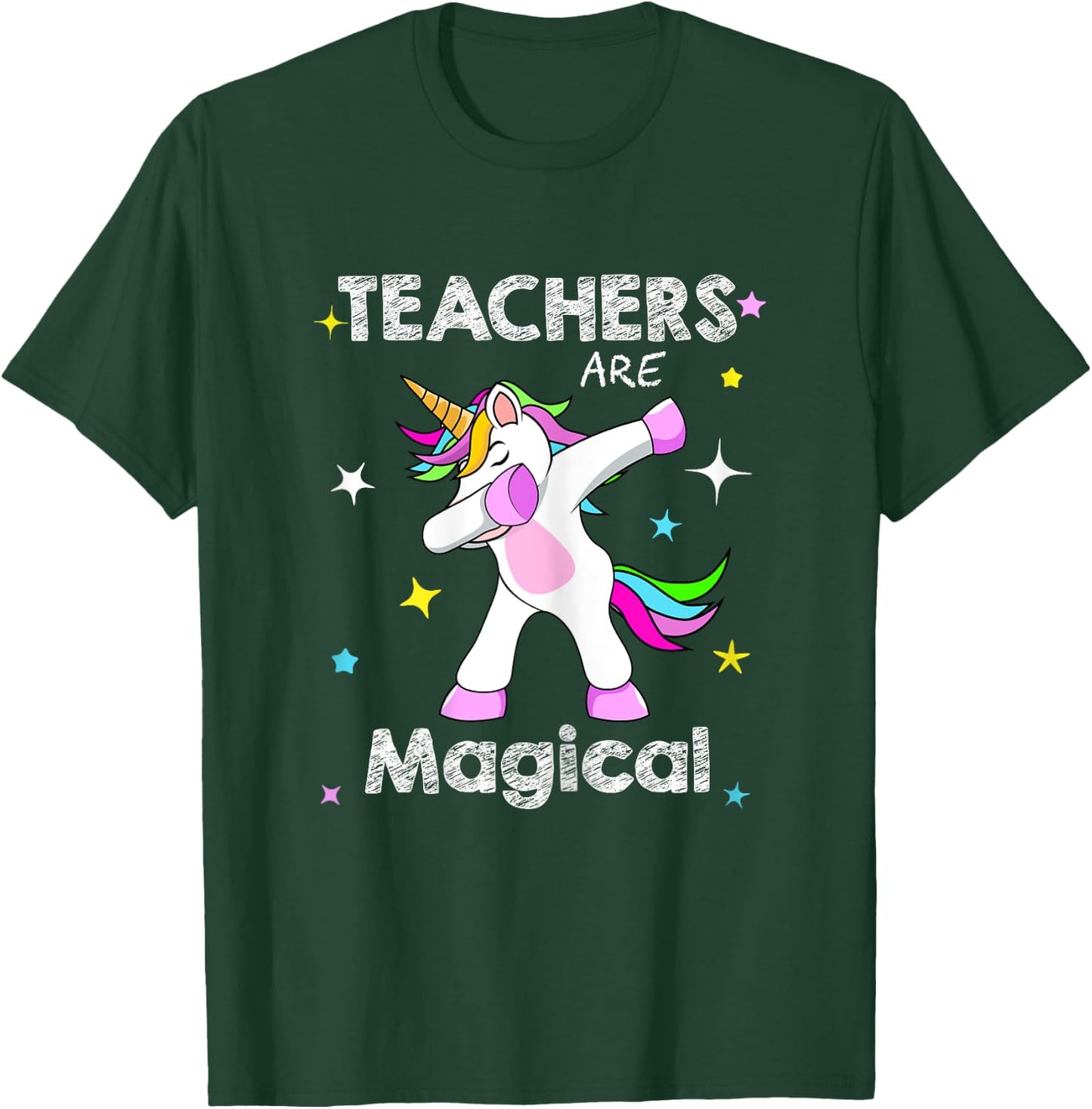 Teachers Are Magical Shirt Dabbing Unicorn Teaching T-Shirt - T-Shirt | Forest