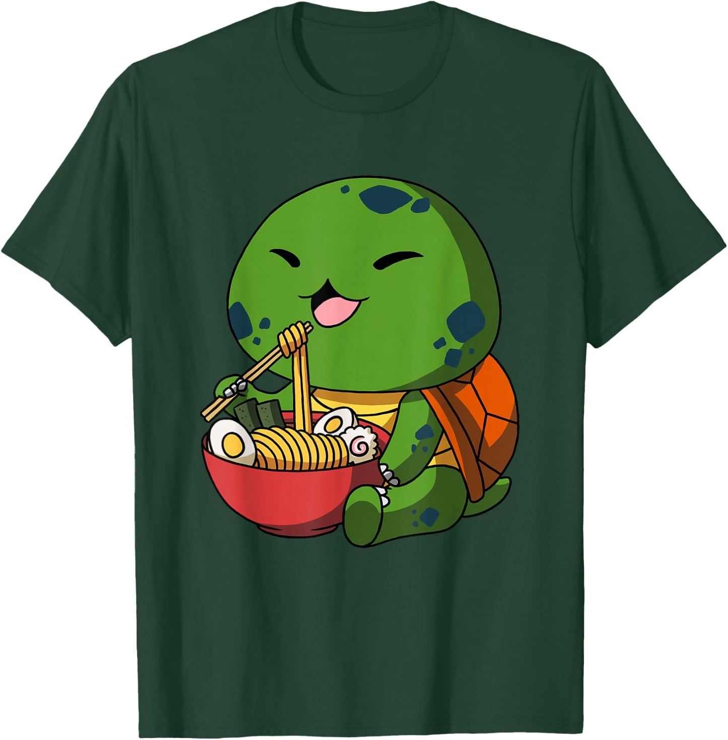 Kawaii Anime Turtle Asian Noodles Japanese Ramen T-Shirt - T-Shirt | Forest