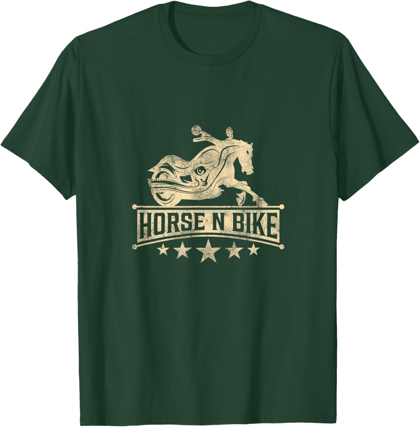 Horse Bike Hobby Motorcycle Riding Biking Retro T-Shirt - T-Shirt | Forest