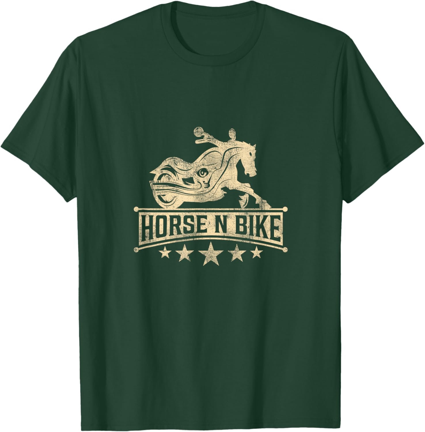 Horse Bike Hobby Motorcycle Riding Biking Retro T-Shirt - T-Shirt | Forest