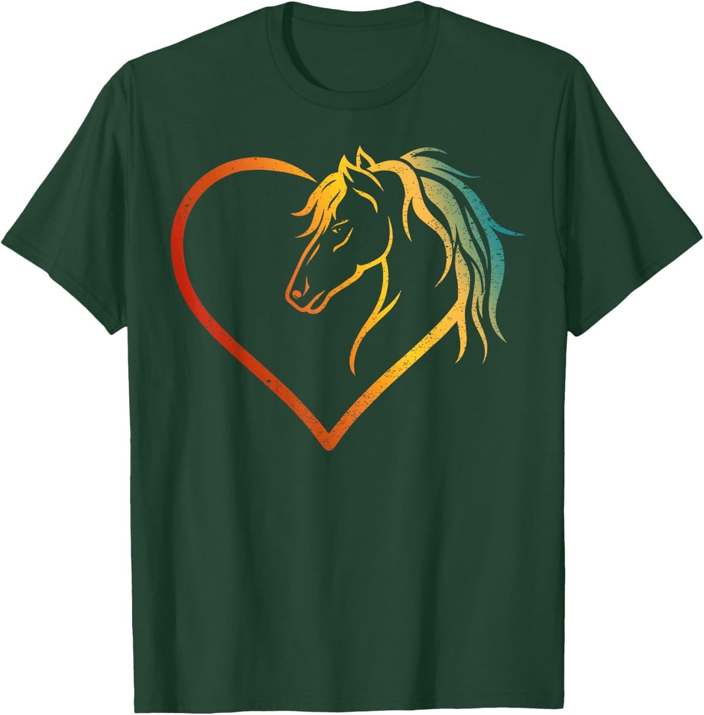 Horse head with a heart - Riding Horse T-Shirt - T-Shirt | Forest