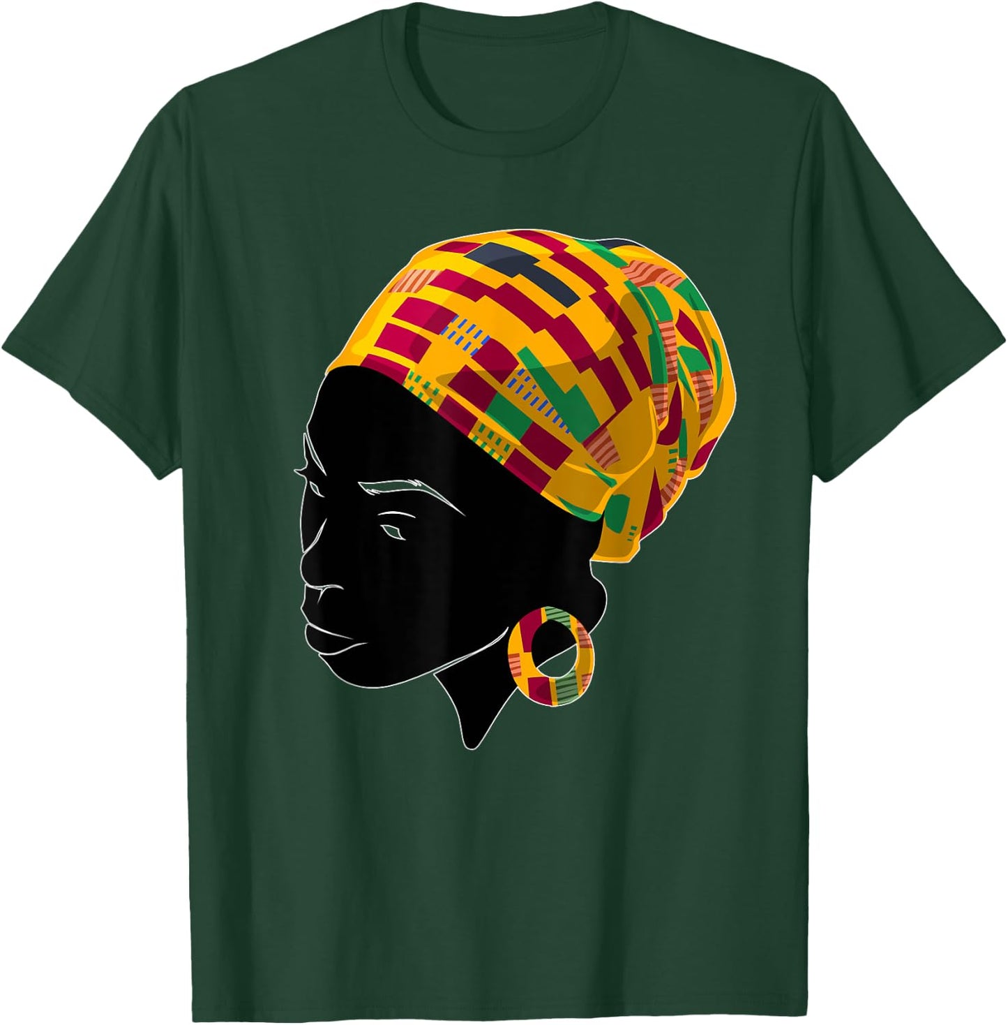 Funny Kente Cloth Head Wrap Gift African American Women T-Shirt - T-Shirt | Forest