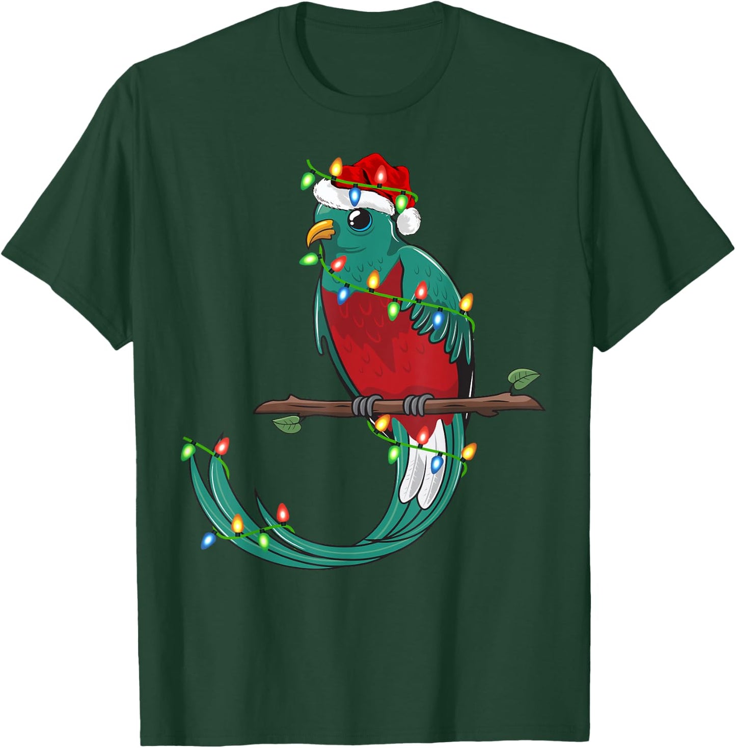 Quetzal Bird Lover Xmas Santa Hat Quetzal Christmas T-Shirt - T-Shirt | Forest