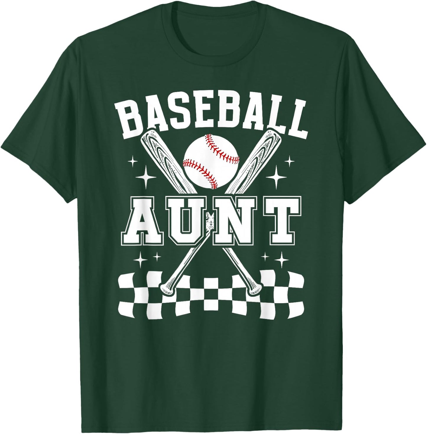 Baseball Aunt Of A Baseball Player Auntie T-Shirt - T-Shirt | Forest
