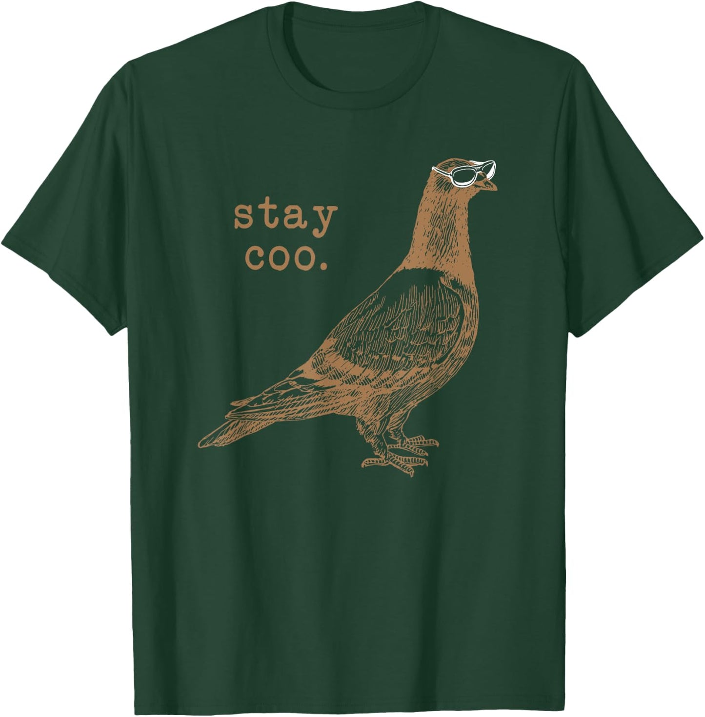 Fun Pigeon Shirt, Cool Bird With Sunglasses Pun Gift T-Shirt - T-Shirt | Forest