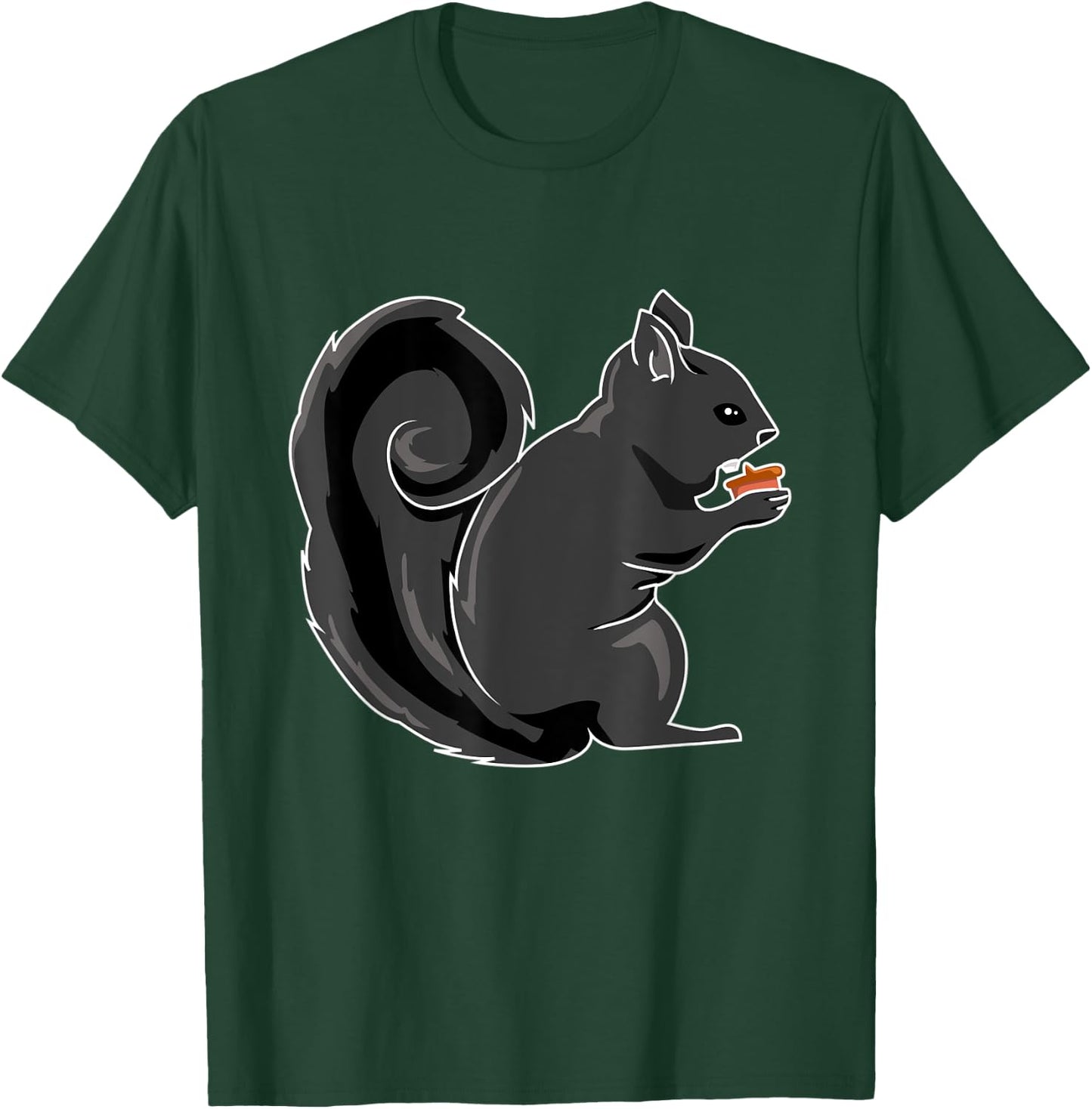 Black Squirrel Animal Nuts T-Shirt - T-Shirt | Forest