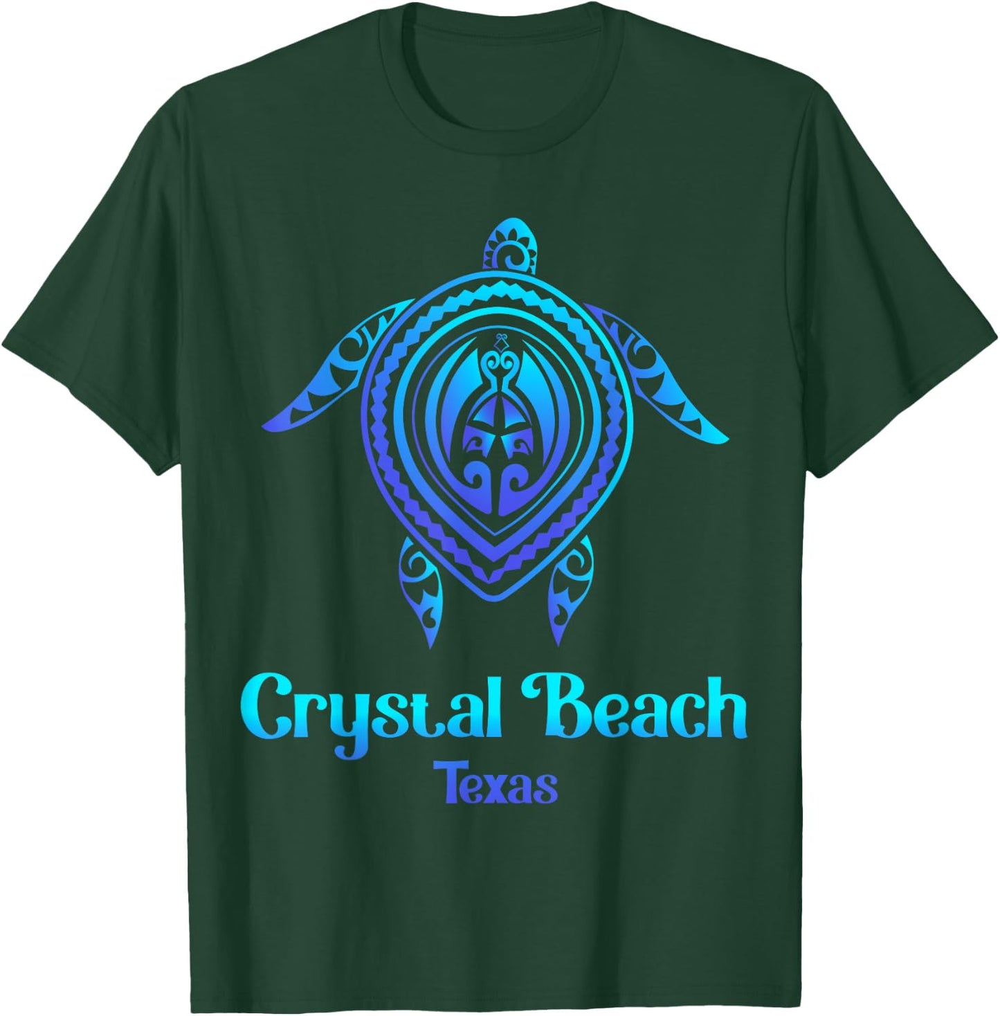Crystal Beach Texas TX Souvenirs Tropical Blue Sea Turtle Women Girls Kids T-Shirt - T-Shirt | Forest