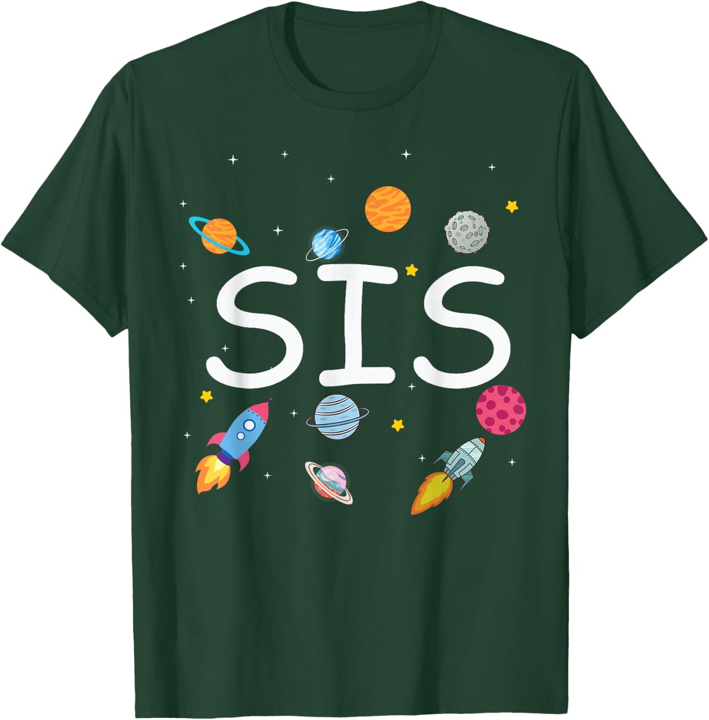 Sister Outer Space Birthday Party Family Boys Girls T-Shirt - T-Shirt | Forest