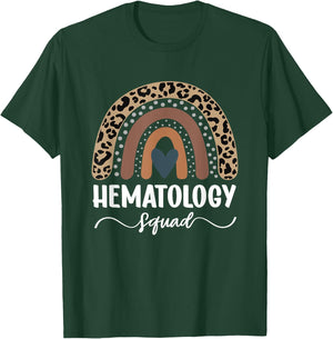 Hematology Squad, Leopard Rainbow Hematology Nurse Team T-Shirt - T-Shirt | Forest